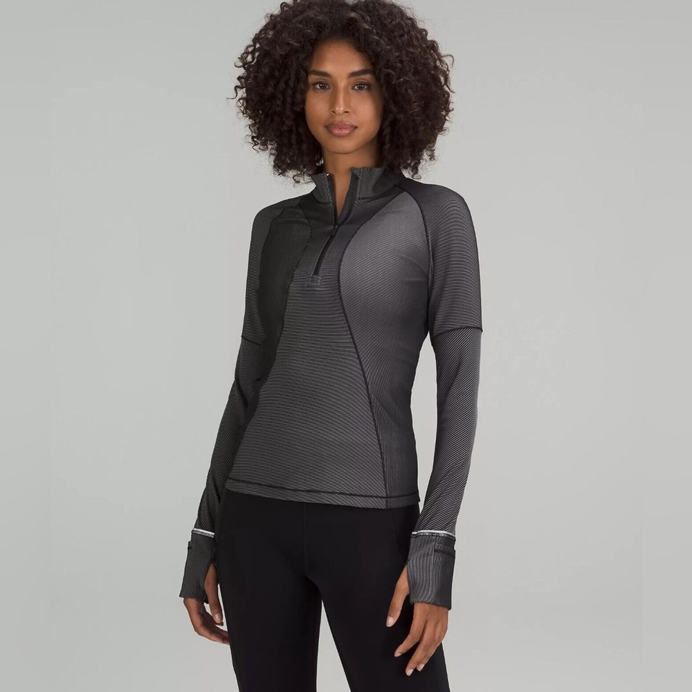Lululemon Two toned ribbed half zip 10 NWOT
